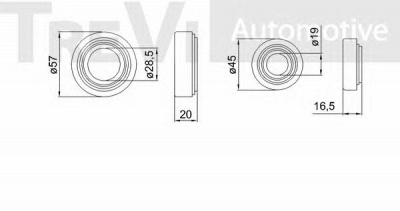 TREVI AUTOMOTIVE wb1822 -  Комплект подшипника ступицы колеса